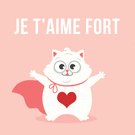 Chat mignon super-héros pour dire je t'aime